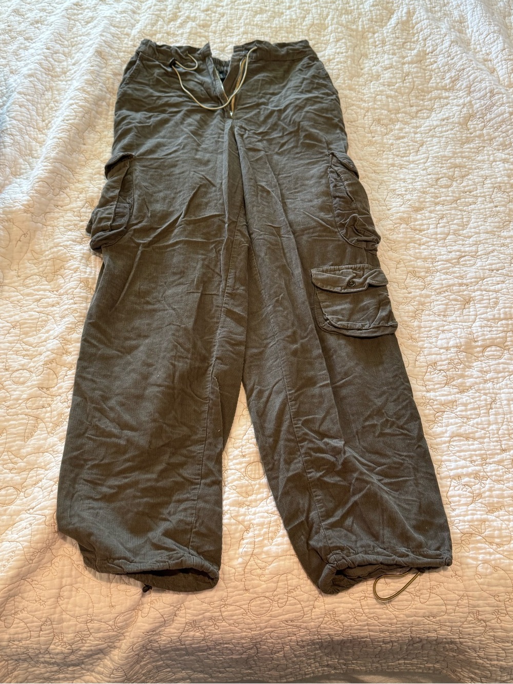 Dry Goods Olive Corduroy Drawstring Pants